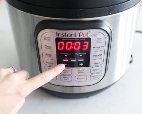 pressing instant pot to 3 minutes
