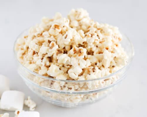 popcorn in glass bowl