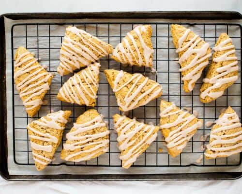 pumpkin scones on a cooling rack