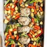 chicken and vegetables on sheet pan