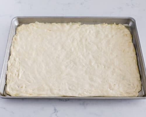 dough in sheet pan