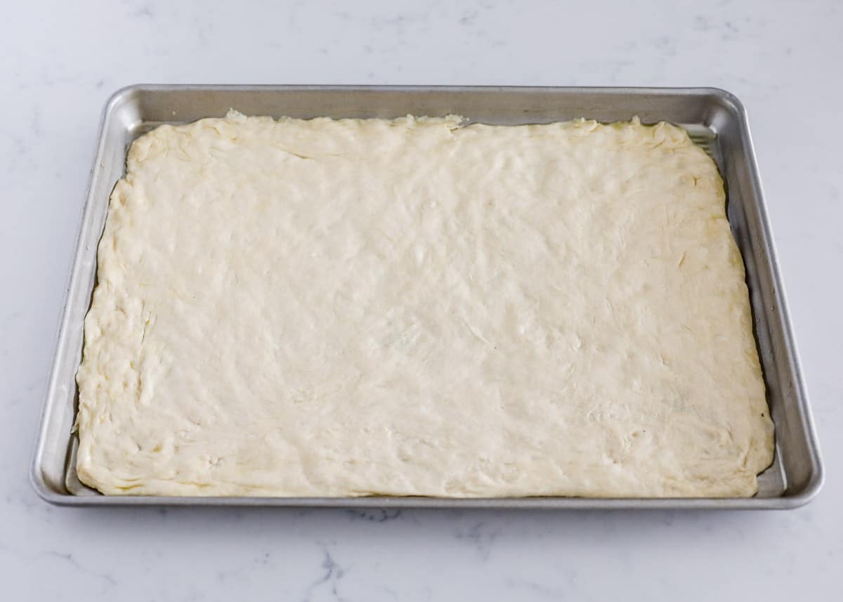 dough in sheet pan