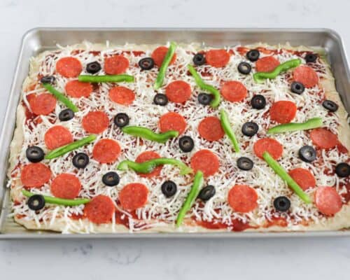 pizza ready to bake in pan
