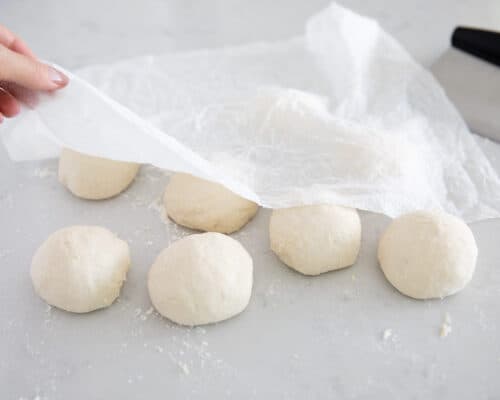 dough balls on counter