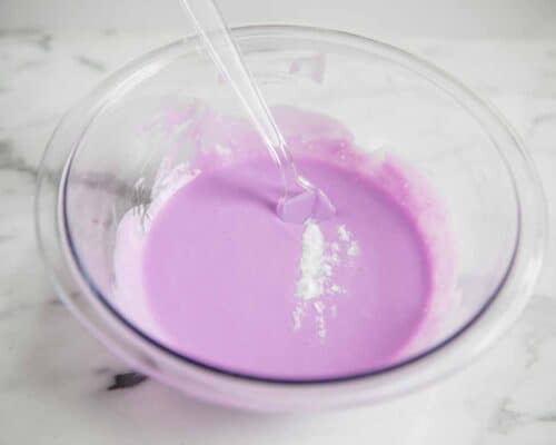 stirring slime in bowl