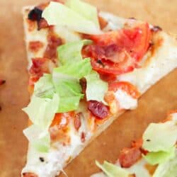 Slice of BLT pizza