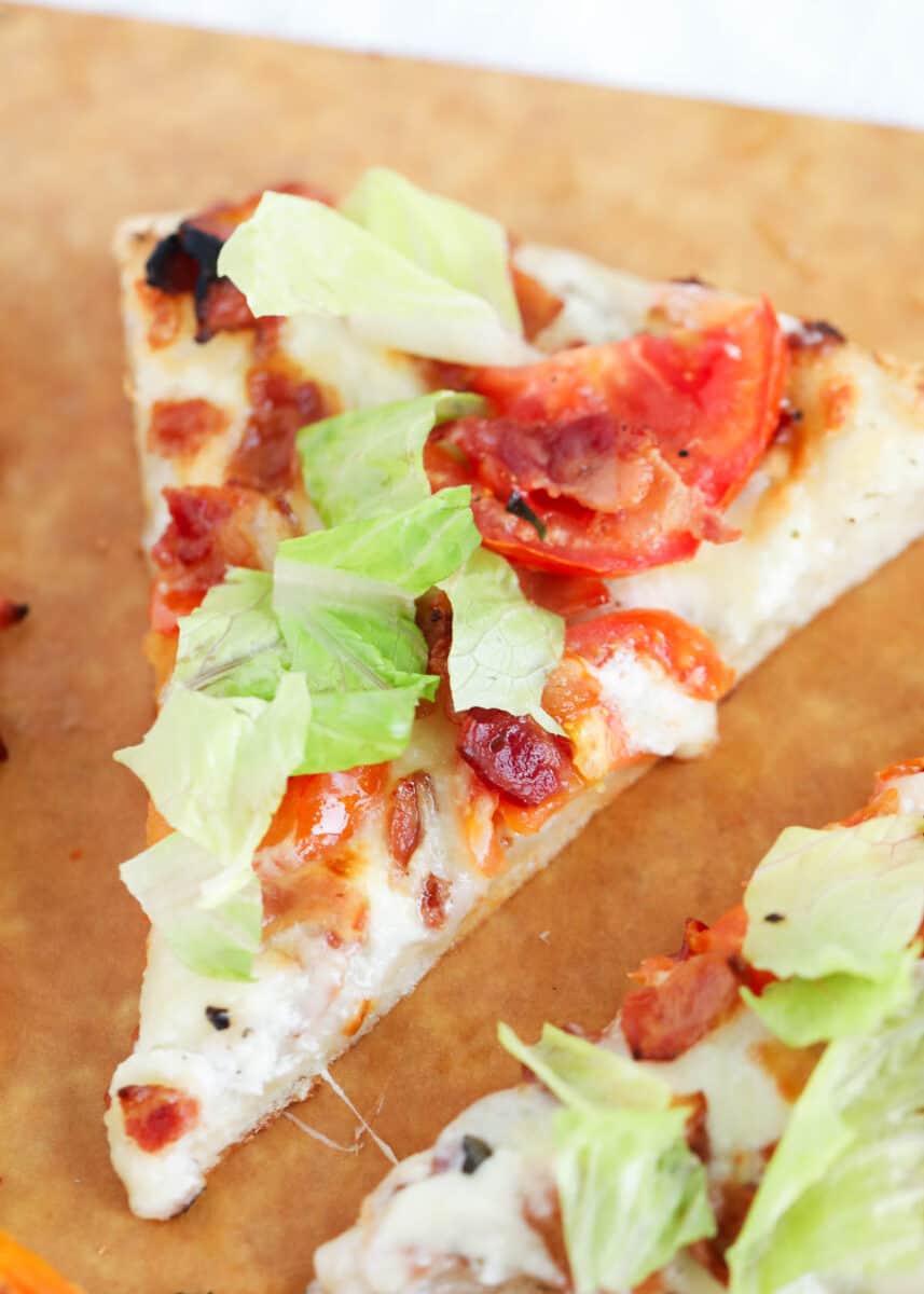 Slice of BLT pizza