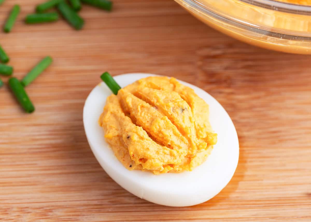 pumpkin deviled eggs