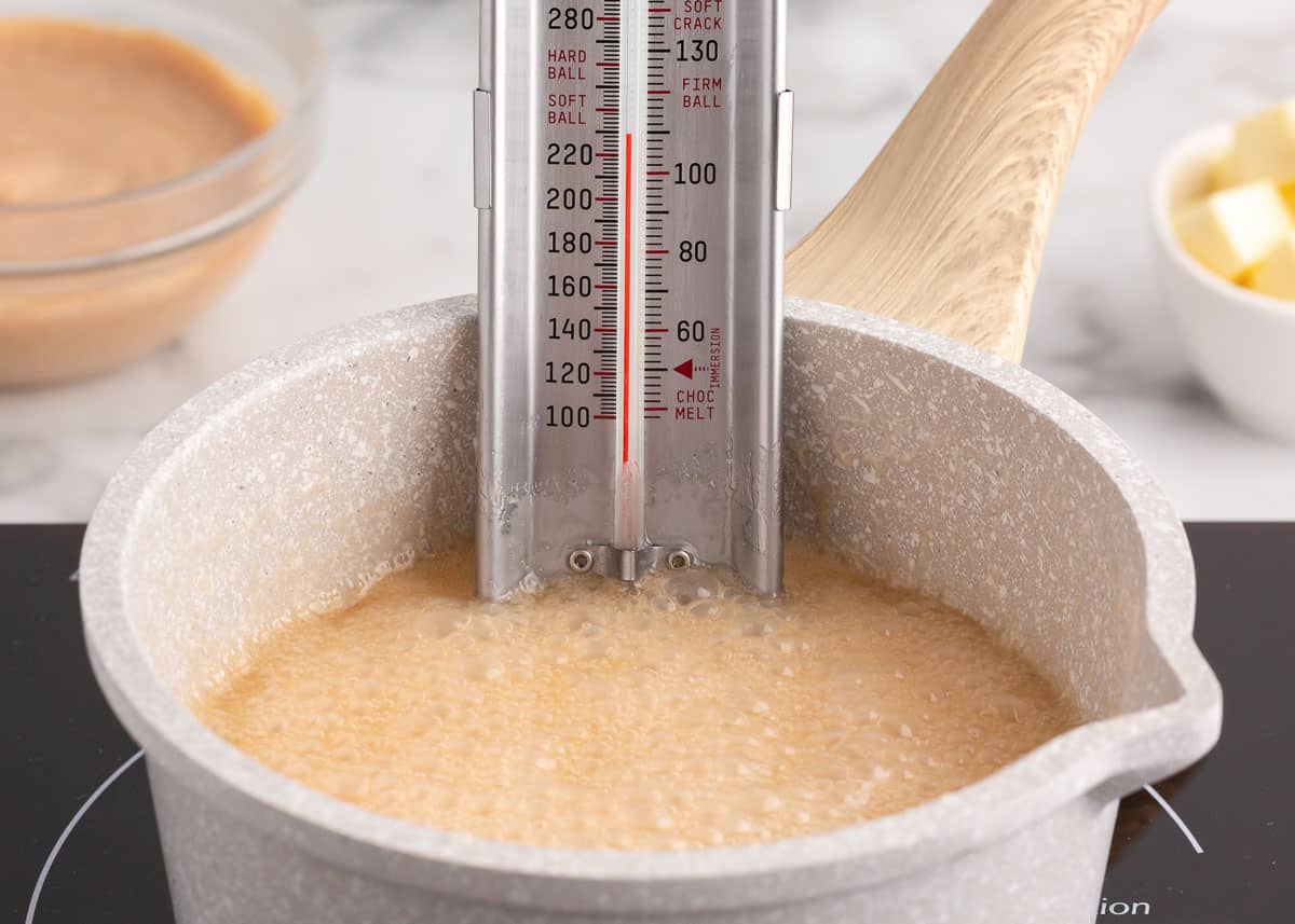 boiling cider in pot