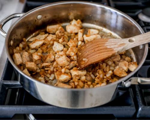 cooking chicken in skillet