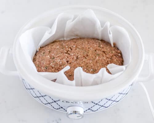meatloaf in crockpot with parchment paper