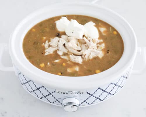 green enchilada chicken soup in slow cooker