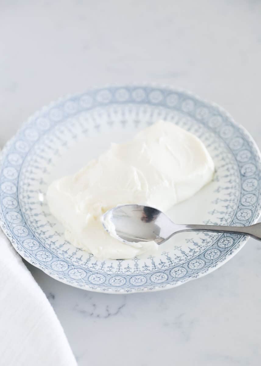 cream cheese softened on plate