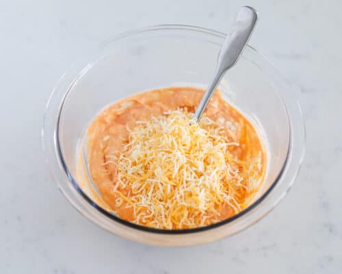 buffalo chicken and cheese in bowl