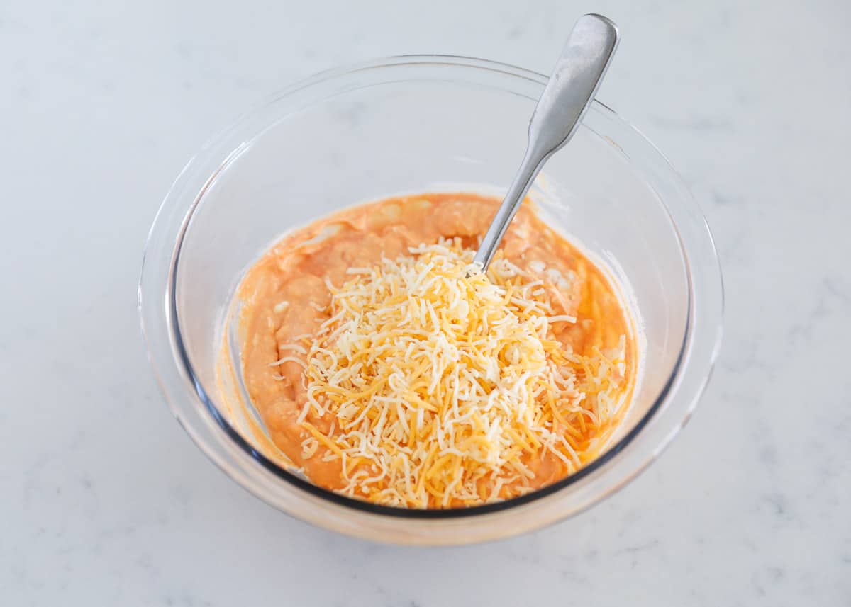 buffalo chicken and cheese in bowl