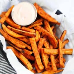 sweet potato fries in basket