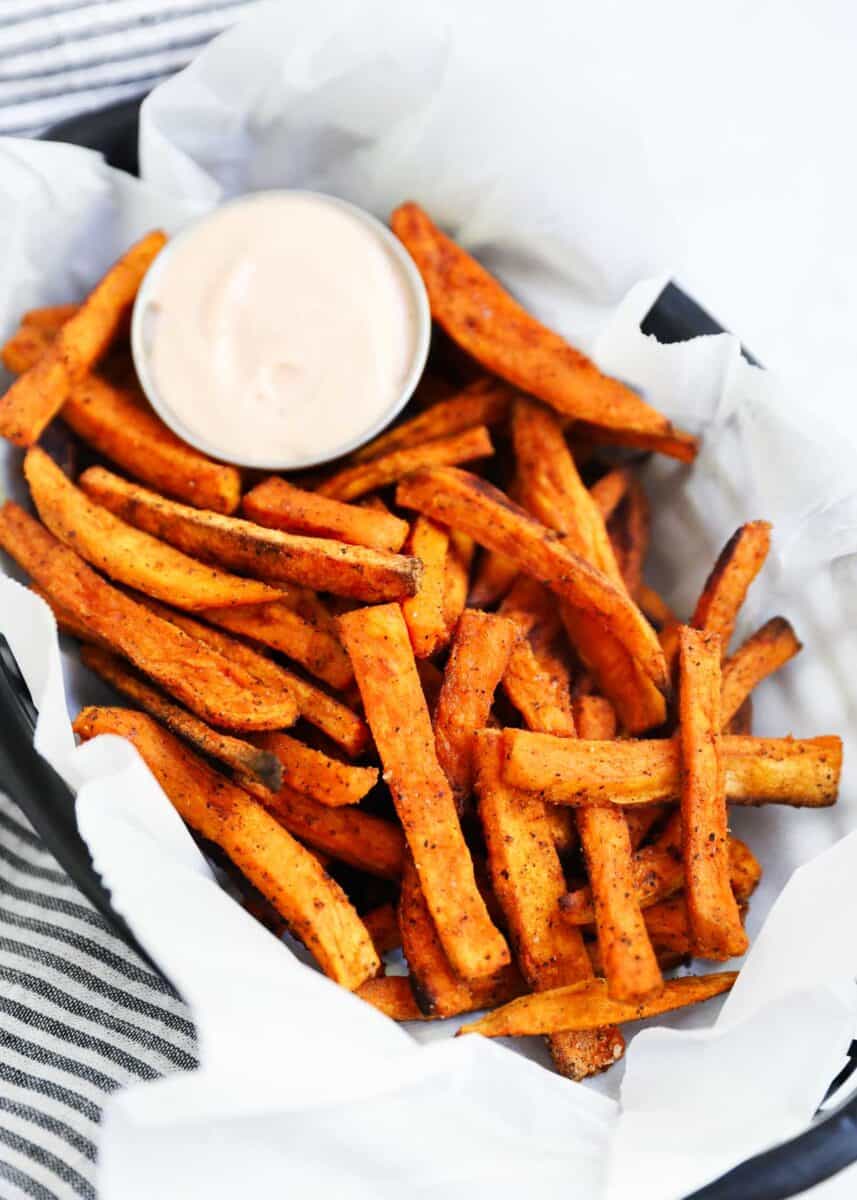 sweet potato fries in basket