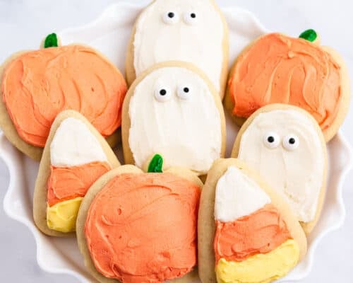 halloween sugar cookies on plate