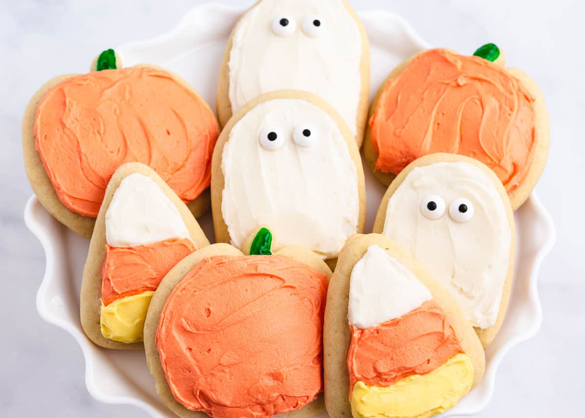 halloween sugar cookies on plate