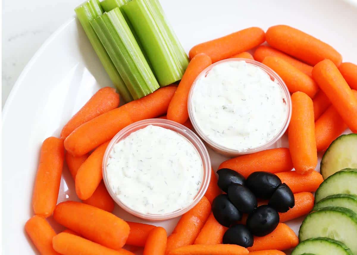 close up of halloween veggie tray