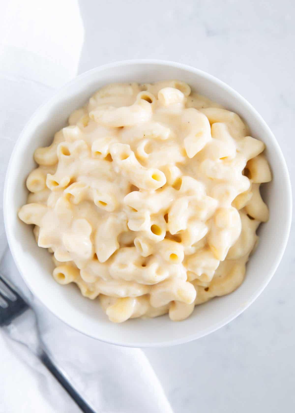Bowl of macaroni and cheese.