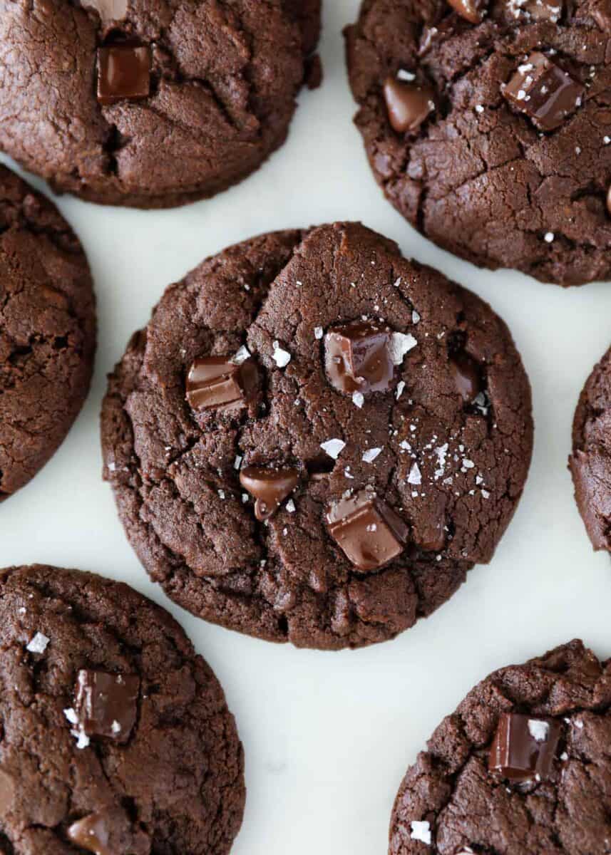 brownie cookies on counter