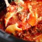 ladle full of lasagna soup