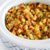 stuffing inside of white crockpot