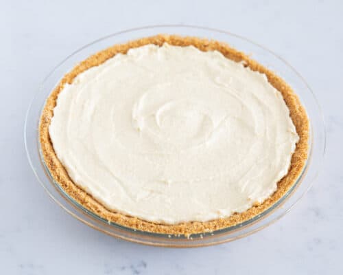eggnog pie on counter