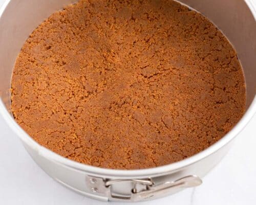 gingersnap crust in silver pan