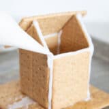 using gingerbread house icing to build house