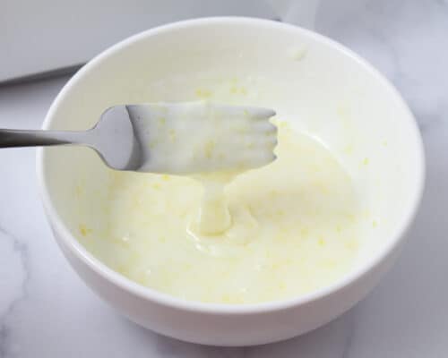 lemon glaze in bowl