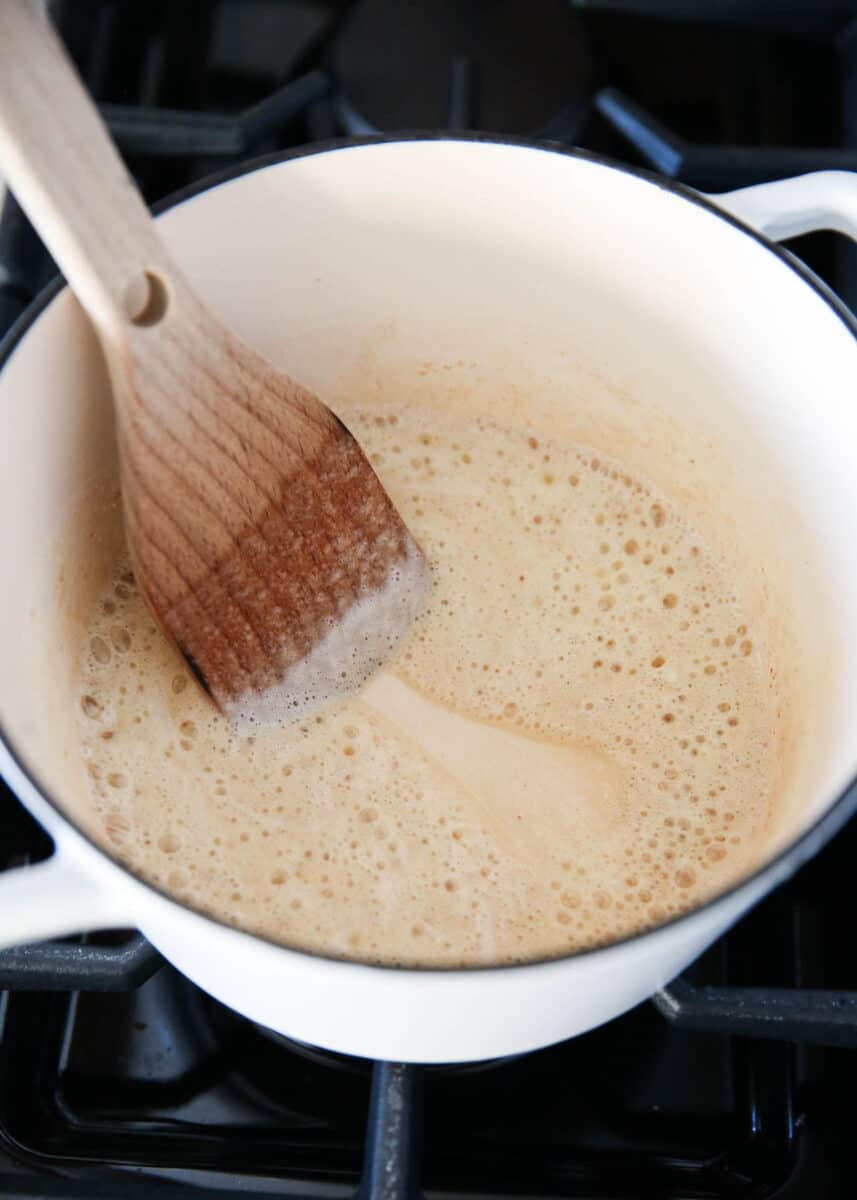 cooking roux in a pot