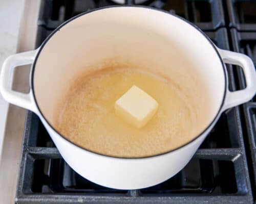 melting butter in a pot