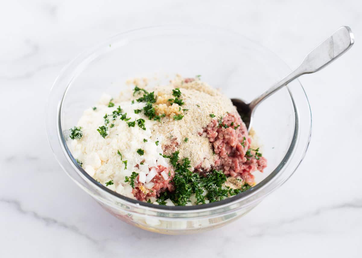 meatball mixture in a bowl