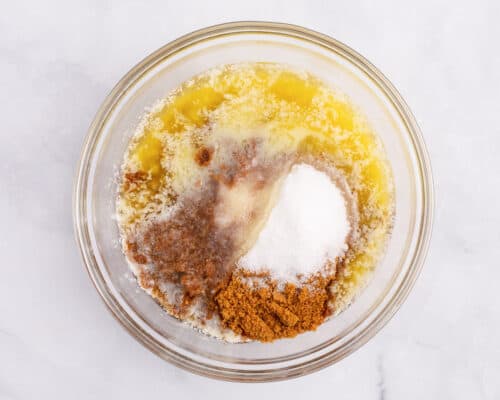 brown sugar and butter in a bowl