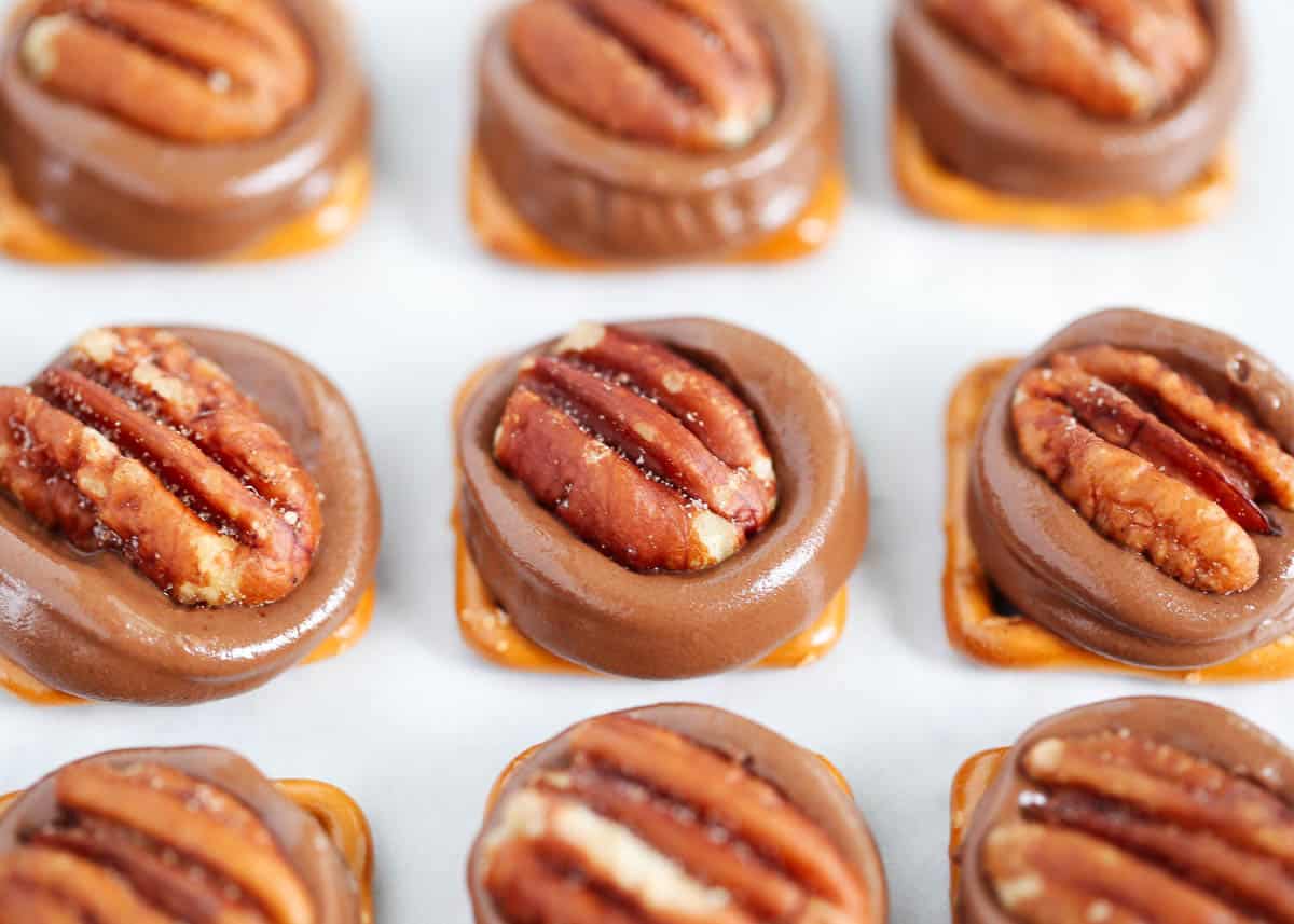 pecan pressed on top of rolo