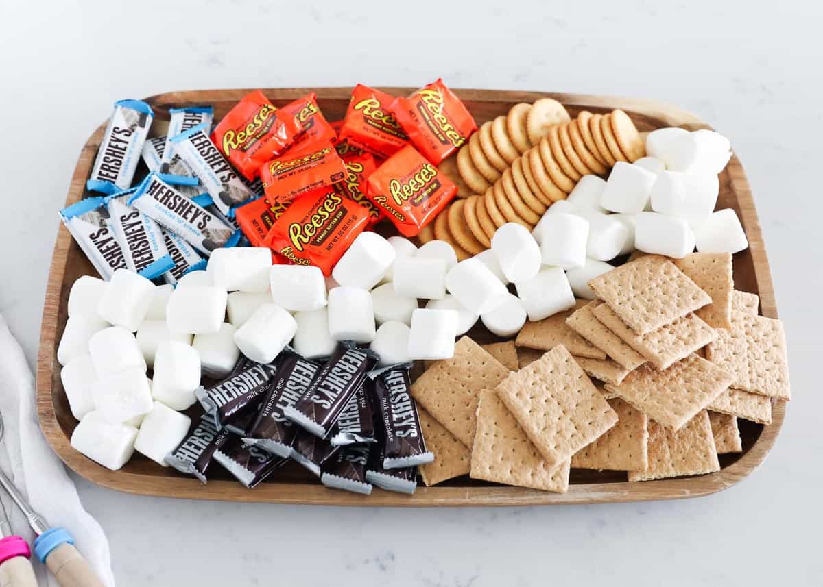 S'mores board on counter.