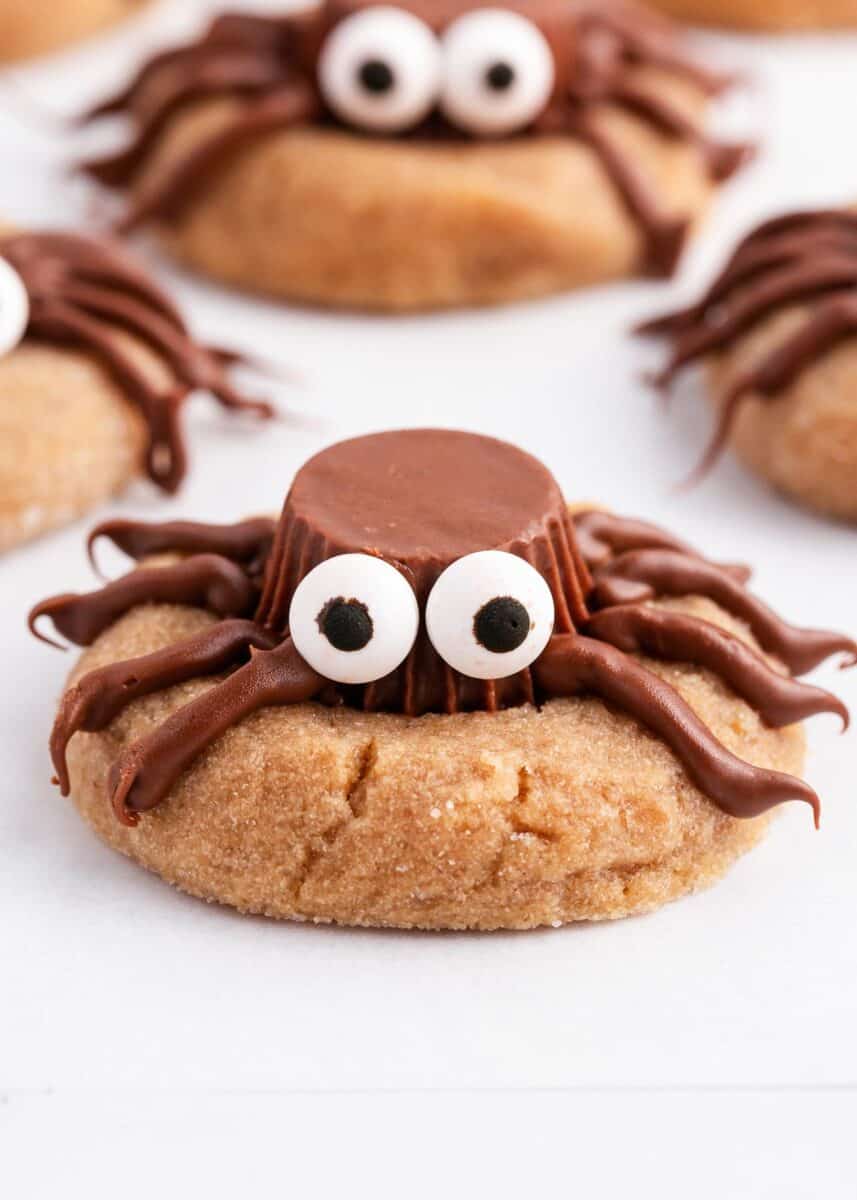 spider cookie on parchment paper
