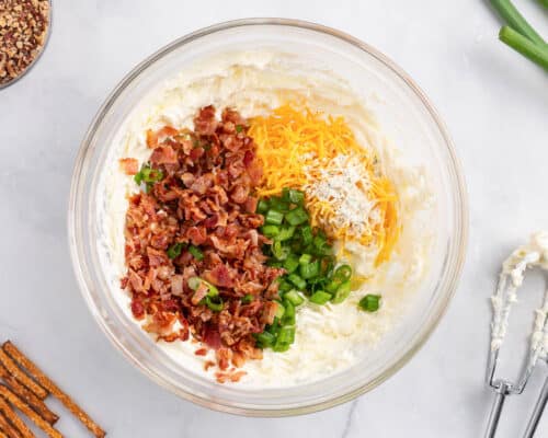 bacon and cheese in bowl