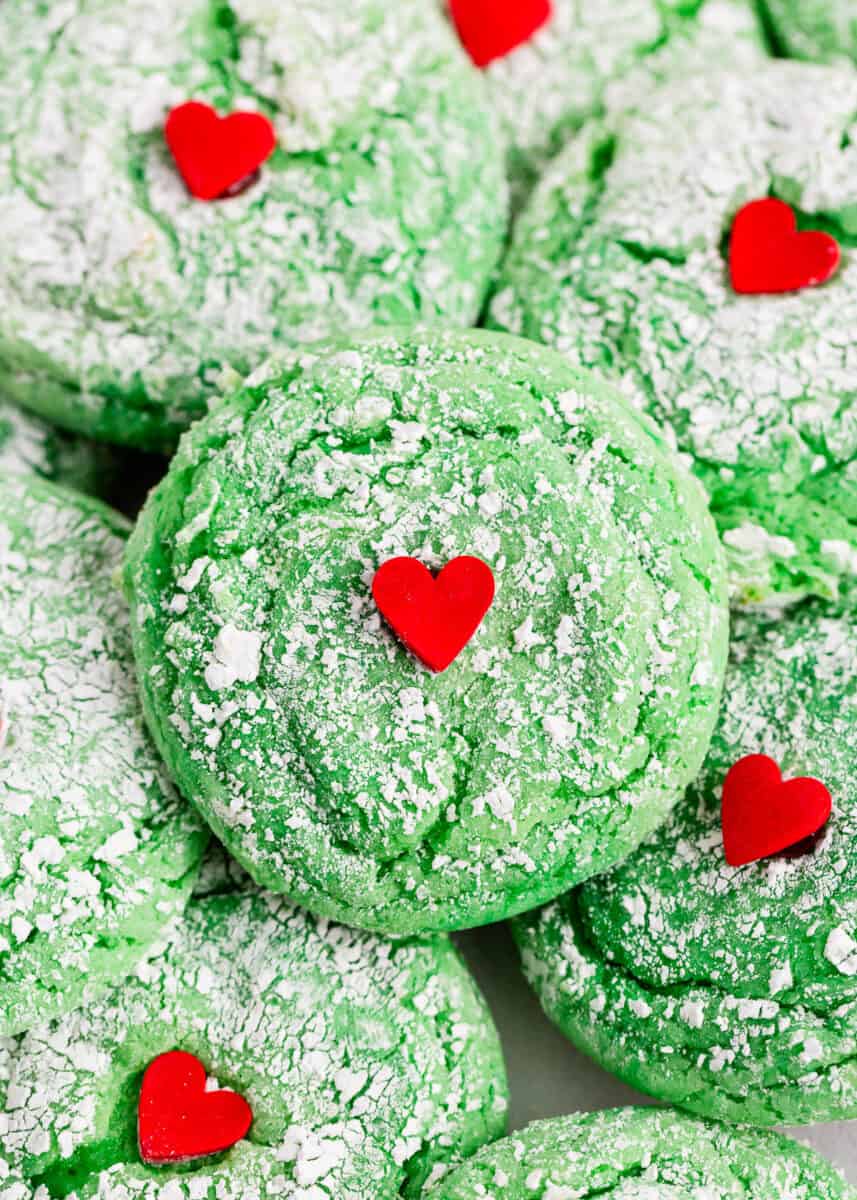 grinch cookies with heart
