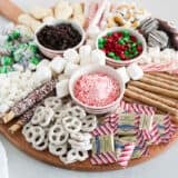 hot chocolate charcuterie board on counter