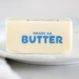 butter stick on plate