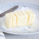 sliced butter on plate