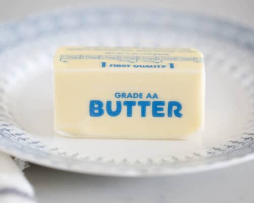 stick of butter on plate