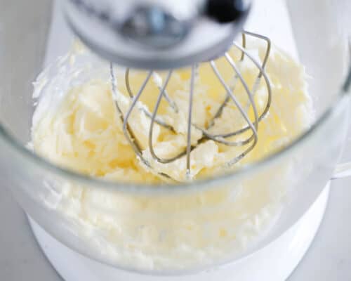 whipping butter with an electric mixer