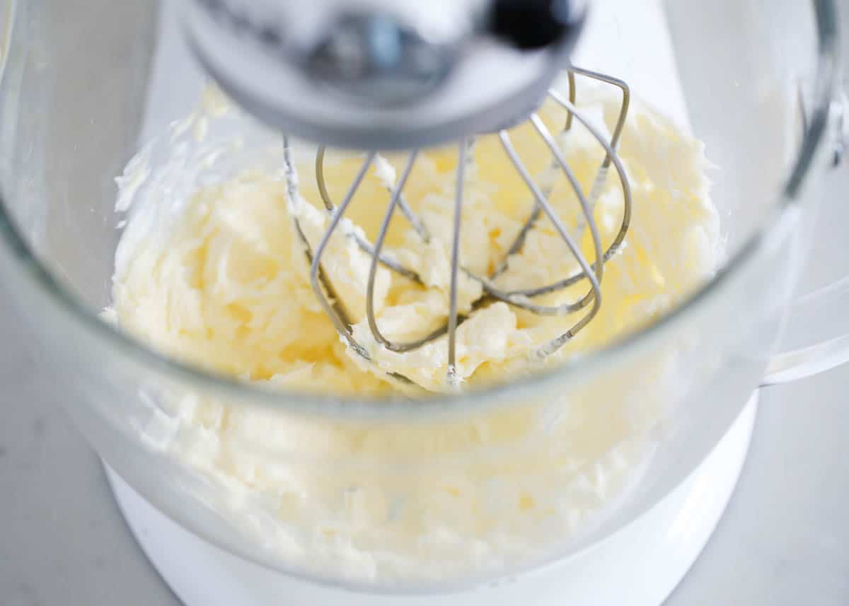 whipping butter with an electric mixer