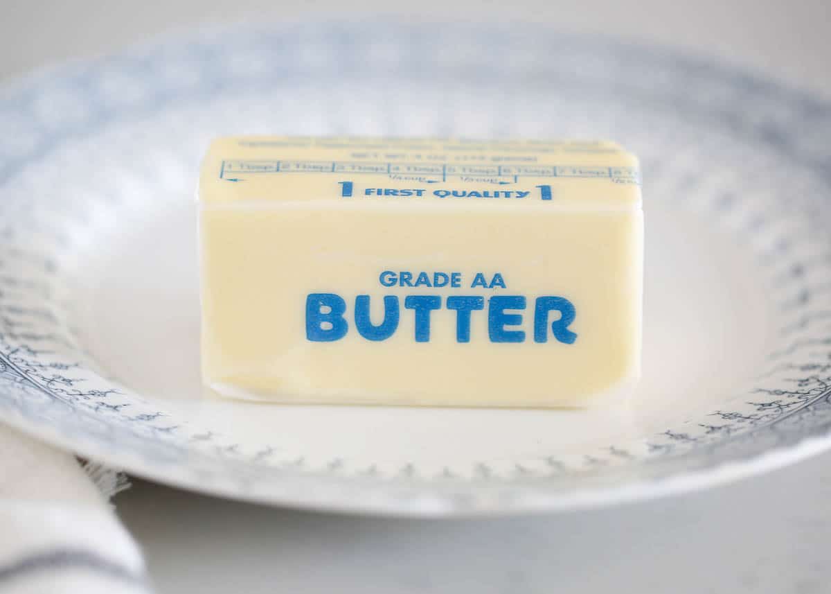 stick of butter on plate