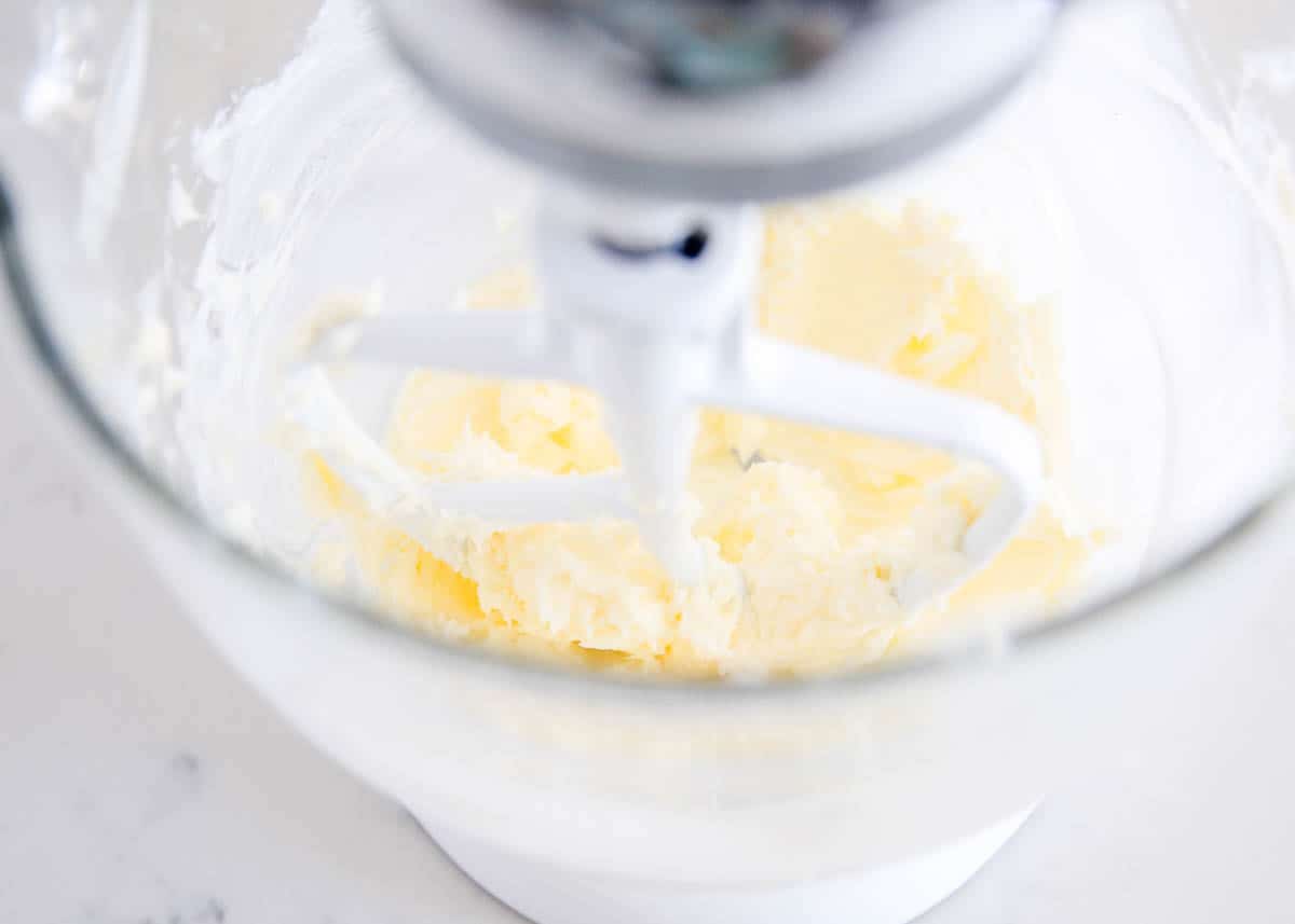 whipping butter in glass bowl