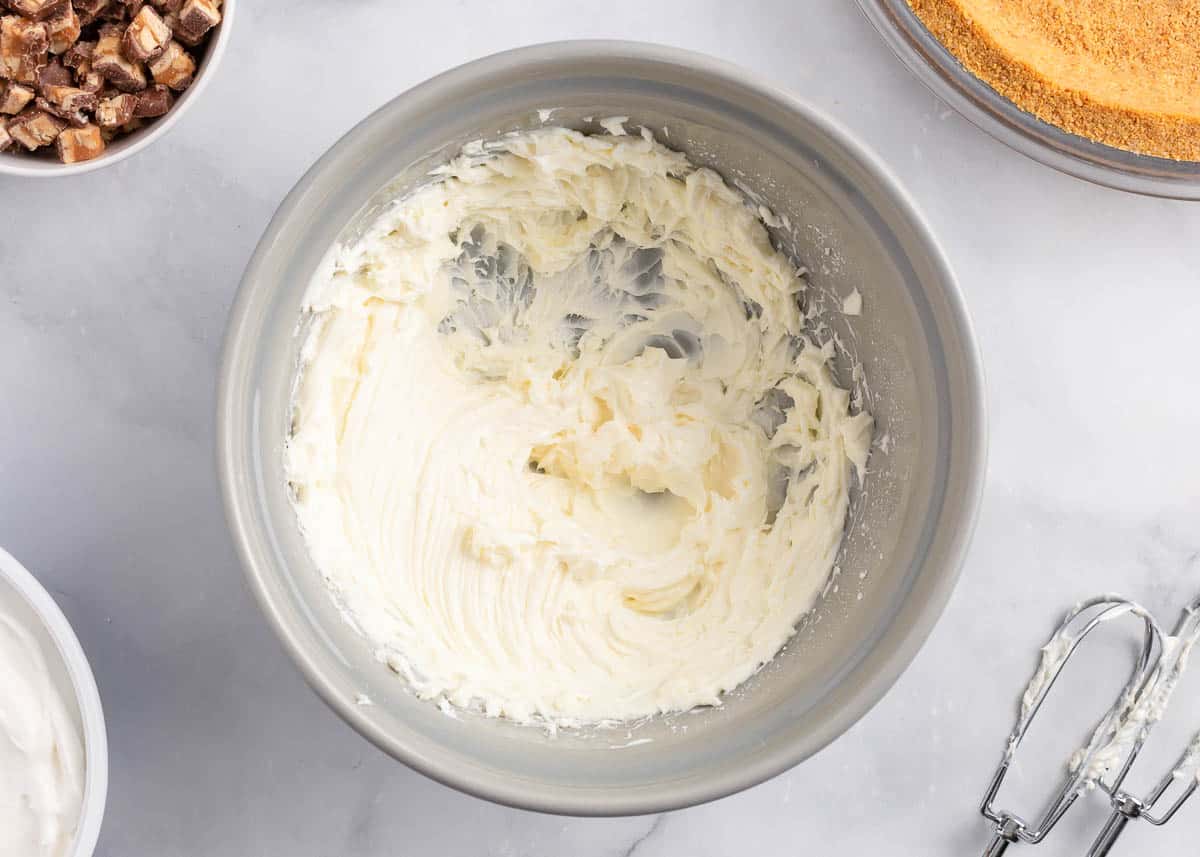 whipped cream cheese in bowl
